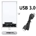 USB 3.0 Transparent 2.5inch Hard Drive Enclosure SATA Serial Port SSD HDD  Plug and Play for Notebook Computer