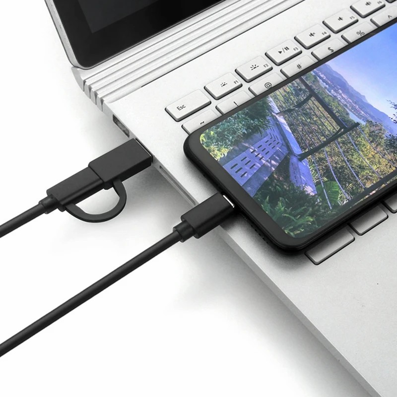 2 in 1 USB 3.2 to Type-c Fast Charging Cable for Charging Data Sync 10Gbps