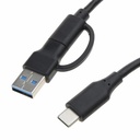 2 in 1 USB 3.2 to Type-c Fast Charging Cable for Charging Data Sync 10Gbps
