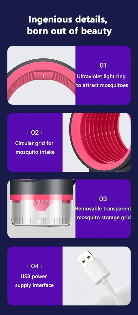 USB photocatalytic mini mosquito killer lamp