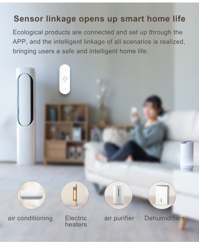 Smart Vibration Sensor Detection Tuya Smart Life APP Notification Real-Time Motion Shock Alarm