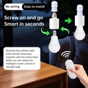E27 220V Wireless Remote Control Smart Timer Switch Lamp Holder