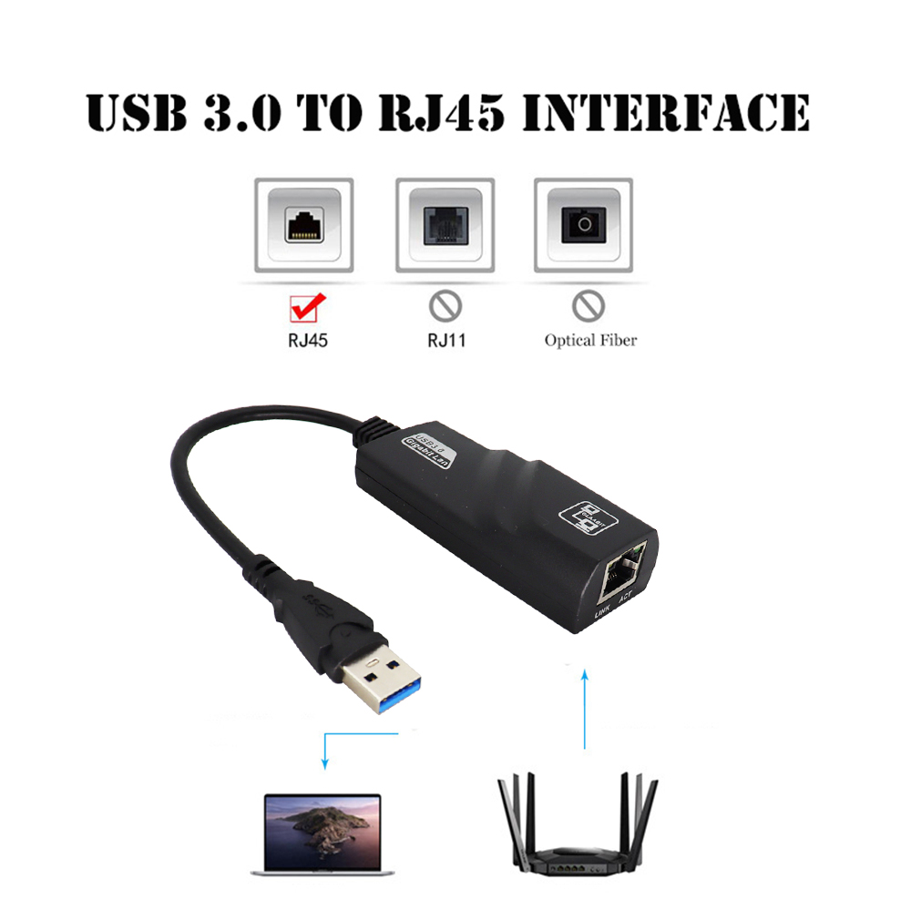 Wired USB 3.0 To Gigabit Ethernet RJ45 LAN (10/100/1000) Mbps Network Adapter Ethernet Network Card