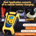 Intelligent Battery Charger 6V/12V/24V 6A Pulse Repair Lead Acid Battery-Charging For Motorcycle Car Truck Digital LCD Display Charger