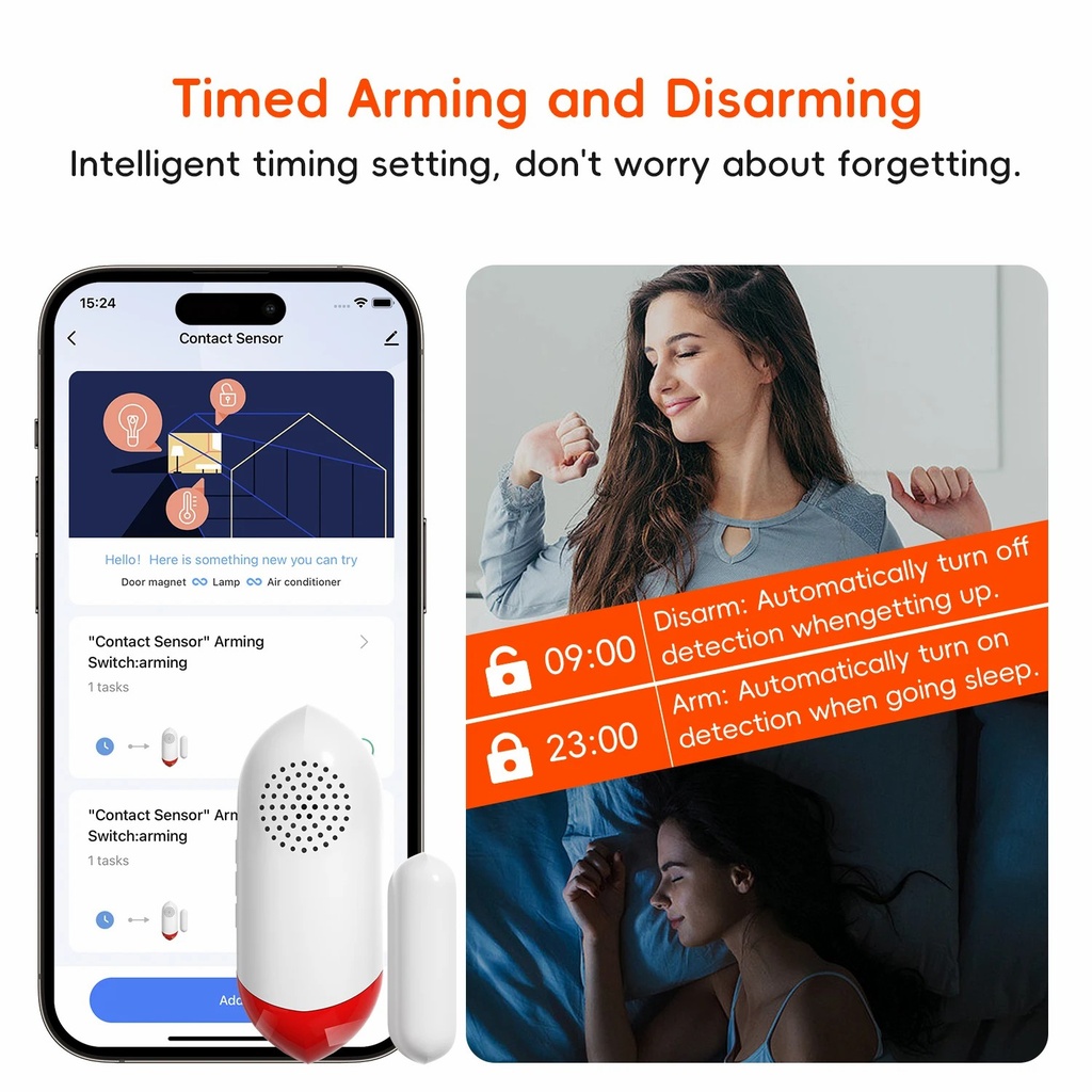 TUYA WIFI 120 dB Alarm Smart Home Door and Window Sensor Alarm Magnetic Alarm