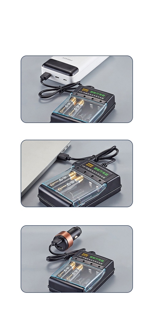 Smart charger 1.5V alkaline battery No. 5 No. 7 Ni-MH battery charging independent charging 4-slot USB charger