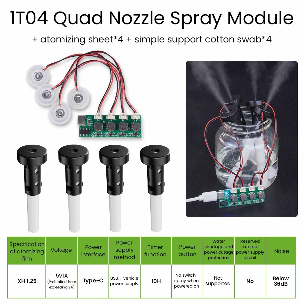 Humidifier DIY Kits Mist Maker And Driver Circuit Board 4 Fogger Atomization For DIY Plant Moisturizing Product Application