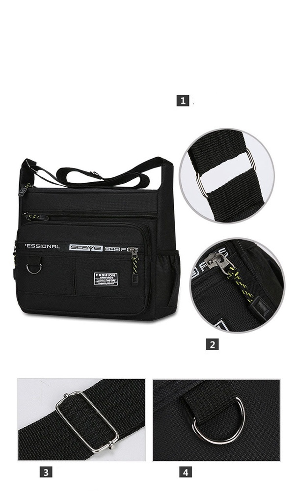Men's shoulder bag with multiple pockets for business storage coin purse business casual simple crossbody bag