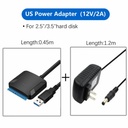 USB 3.0 To SATA Adapter Cable SATA III Hard Disk Drive Converter USB 3.0 Hard Drive Adapter for 3.5/2.5 External HDD SSD Adapter