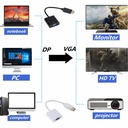 1080P Display Port DP To VGA Adapter Cable Male To Female Converter for PC Computer Laptop HDTV Monitor Projector
