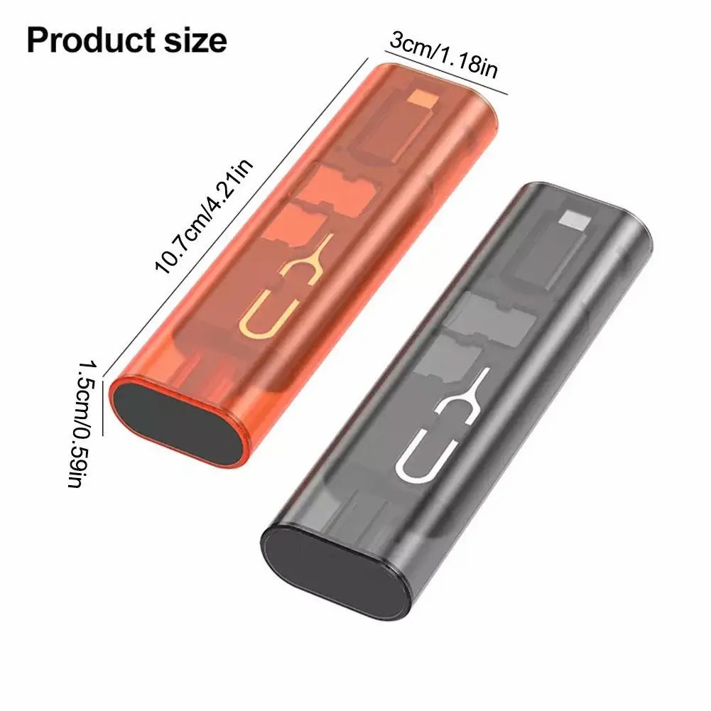 Multifunctional Data Cable Storage Box Portable USB A To Type C/8pin /Micro Phone Memory Card Pin Adapter Charging Cable Storage