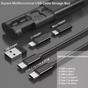 Multifunctional Data Cable Storage Box Portable USB A To Type C/8pin /Micro Phone Memory Card Pin Adapter Charging Cable Storage