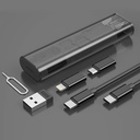 Multifunctional Data Cable Storage Box Portable USB A To Type C/8pin /Micro Phone Memory Card Pin Adapter Charging Cable Storage