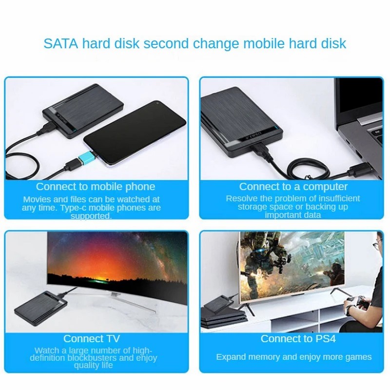 HDD SSD Enclosure Adapter Hard Drive USB3.0 5 Gbps External Portable Enclosure Case Adapter