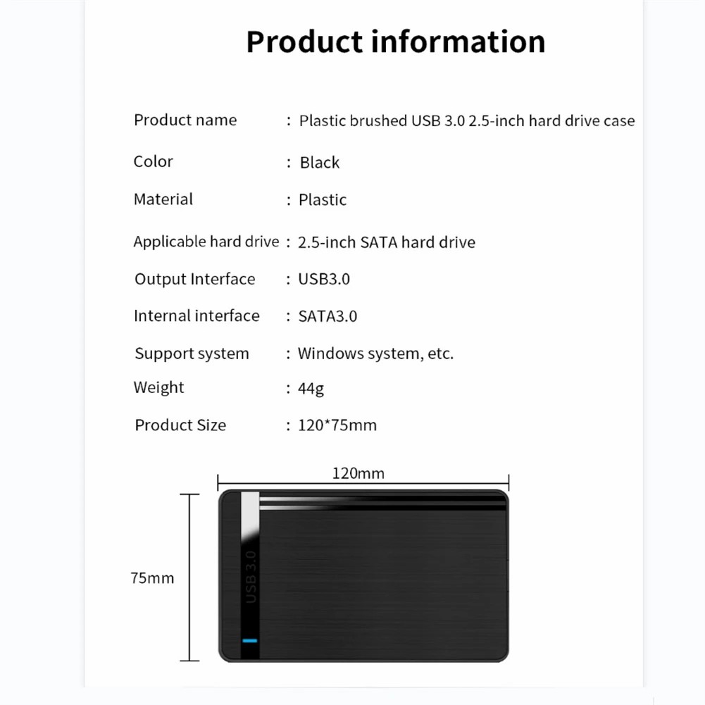 HDD SSD Enclosure Adapter Hard Drive USB3.0 5 Gbps External Portable Enclosure Case Adapter