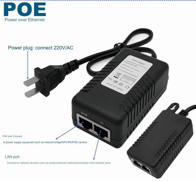 POE power supply 12V 24V 48V bridge wireless CPE Ethernet power supply adapter 100M module