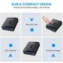KVM USB 3.0 Bidirectional Switch Selector 2 to 1 PCs Sharing or 1 to 2 Hub for Keyboard Mouse Scanner Printer