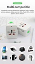 Universal Travel Adapter Type-C Multi-functional Dual USB Portable Travel Adapter