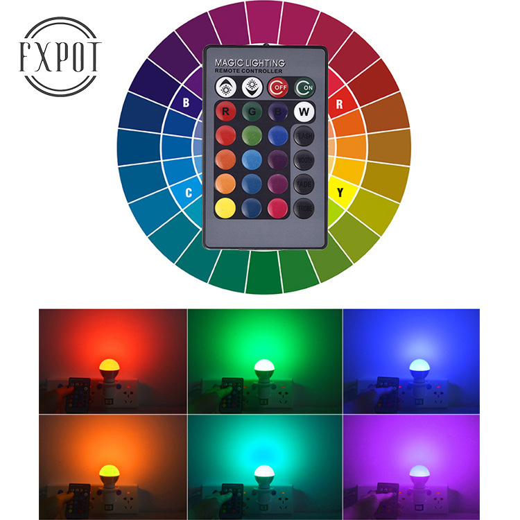 E27 RGB LED Sopt light With Remote 3W 85-265V LED RGB Bulb Light 16 Color Change lamp