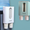 Disposable Cup Holder Water Dispenser Dustproof Cup Holder Wall Mount Double Tube Paper Cup Rack