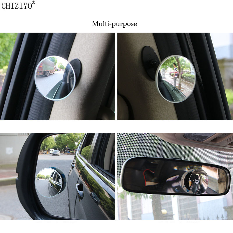 1 PC Car Back Seat Rear Passenger Get Off B-pillar Small Round Mirror Eliminate Blind Spot Dead Zone Mirror