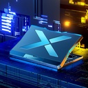 Q3 Laptop Cooling Pad Laptop Cooler 6 Height Levels Adjustable Notebook Computer Cooling Stand with 6 Cooling Fans 2 USB Ports