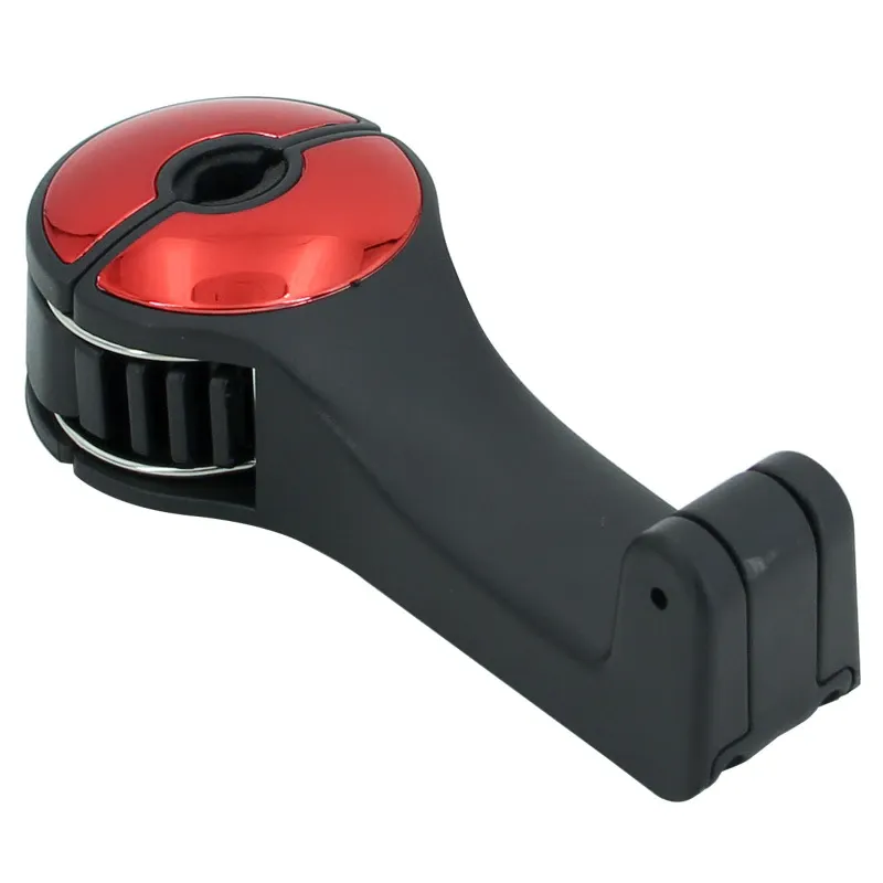 2 in 1 Car Headrest Hook With Phone Holder Car Seat Back Hanger (Red)
