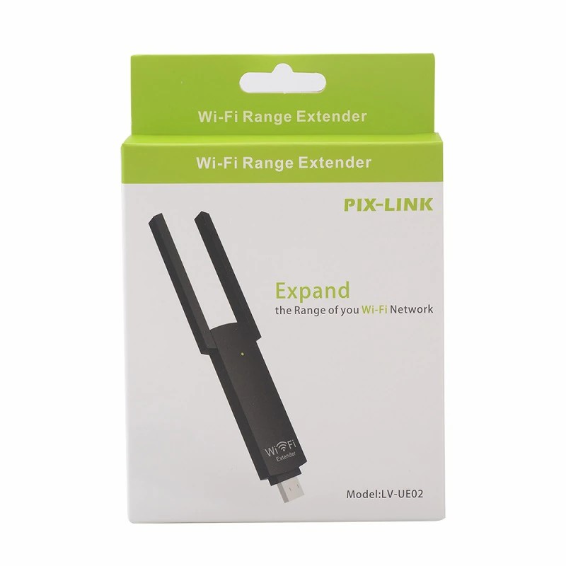 PIX-LINK USB Dual 300Mbps 802.11b/g/n Wireless Wi-Fi Router Repeater Extender