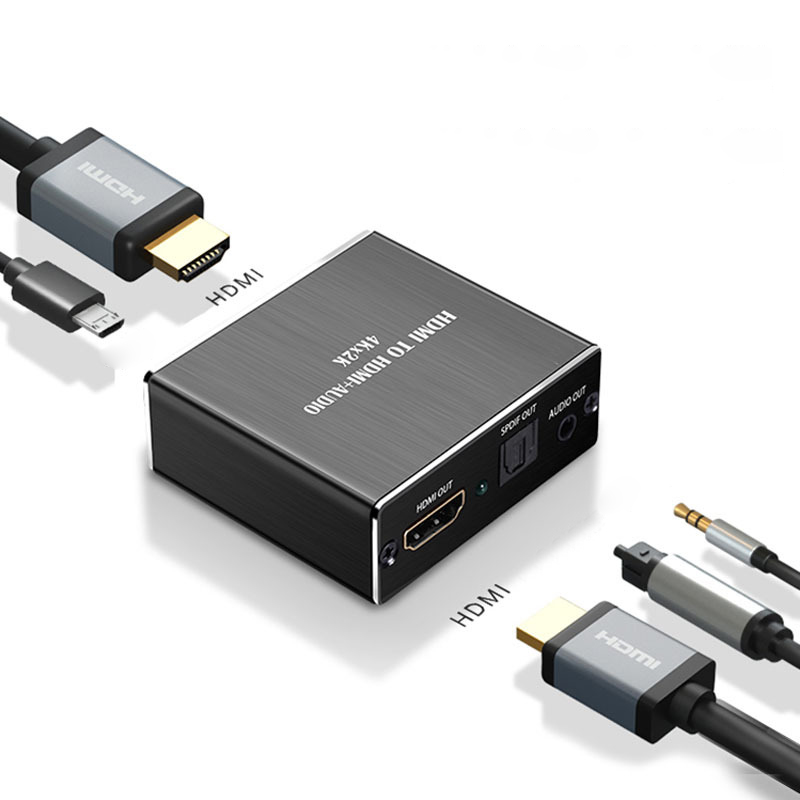 HDMI-compatible Audio Extractor + Optical TOSLINK SPDIF + 3.5mm Stereo Audio Converter 4K x 2K Audio Splitter