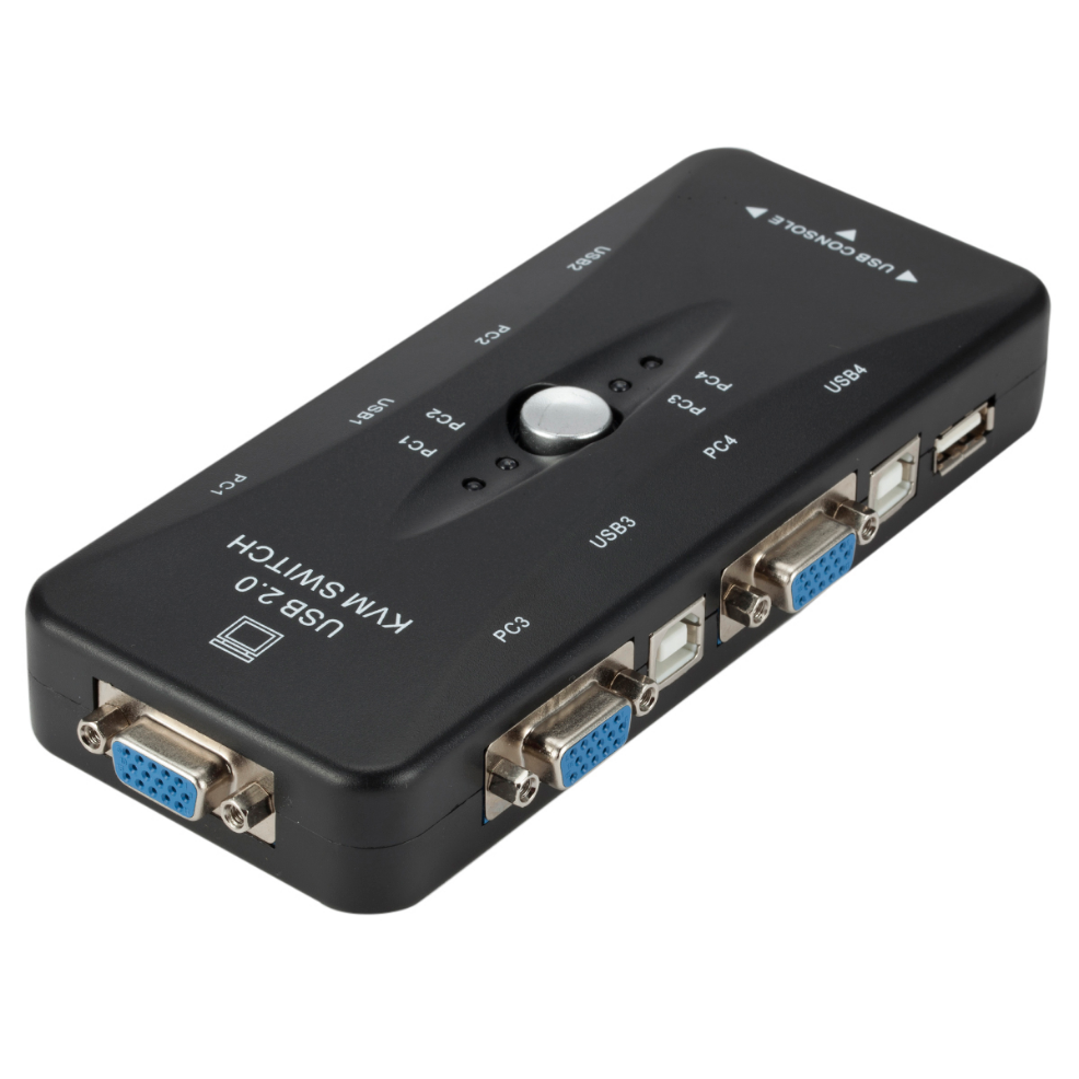 USB KVM Switcher 4 Port VGA SVGA Switch Splitter 1920*1440 VGA Video Switch For USB device Keyboard Mouse Monitor Adapter