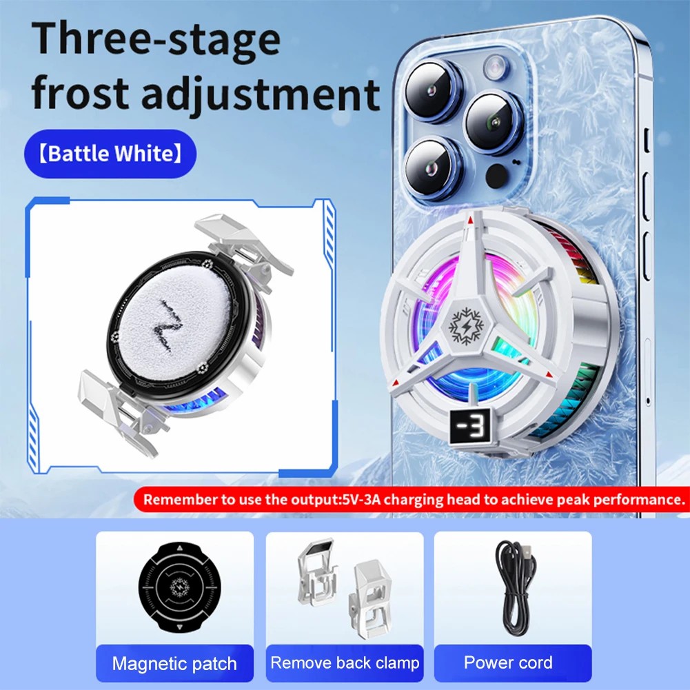 TL07 Semiconductor Phone Cooler 5V3A Powerful Cooling Magnetic & Clip 2-in-1 Digital Display