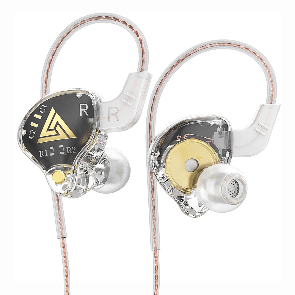 QKZ AKX IEM Monitor Level Headphone Transparent In-Ear Wired Earbuds With Mic HiFi Bass Stereo Music Earphone AUX 3.5MM