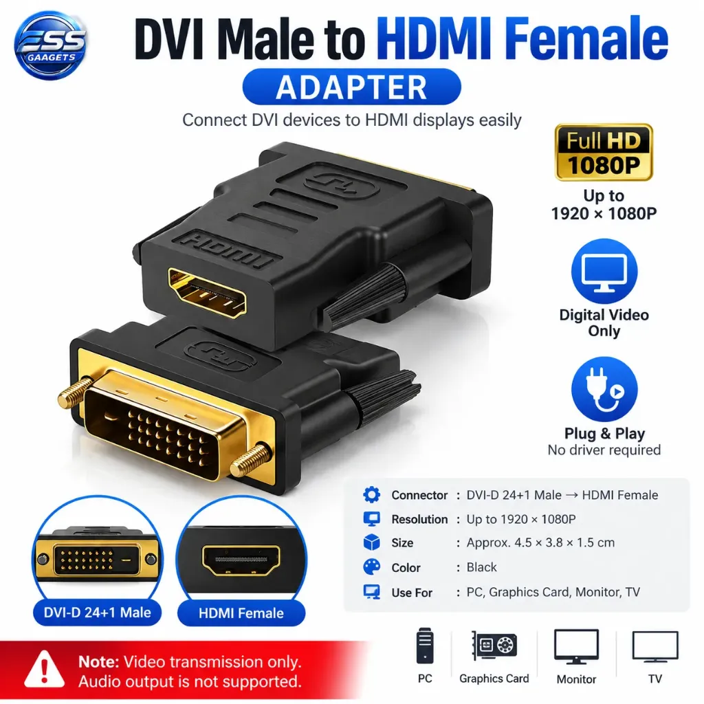 DVI TO HDMI adapter HD video conversion head DVI 24+1 male to HDMI female