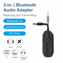 Bluetooth 5.4 Audio Transmitter Receiver 3.5MM AUX HiFi Stereo Music Wireless Audio Adapter With Mic