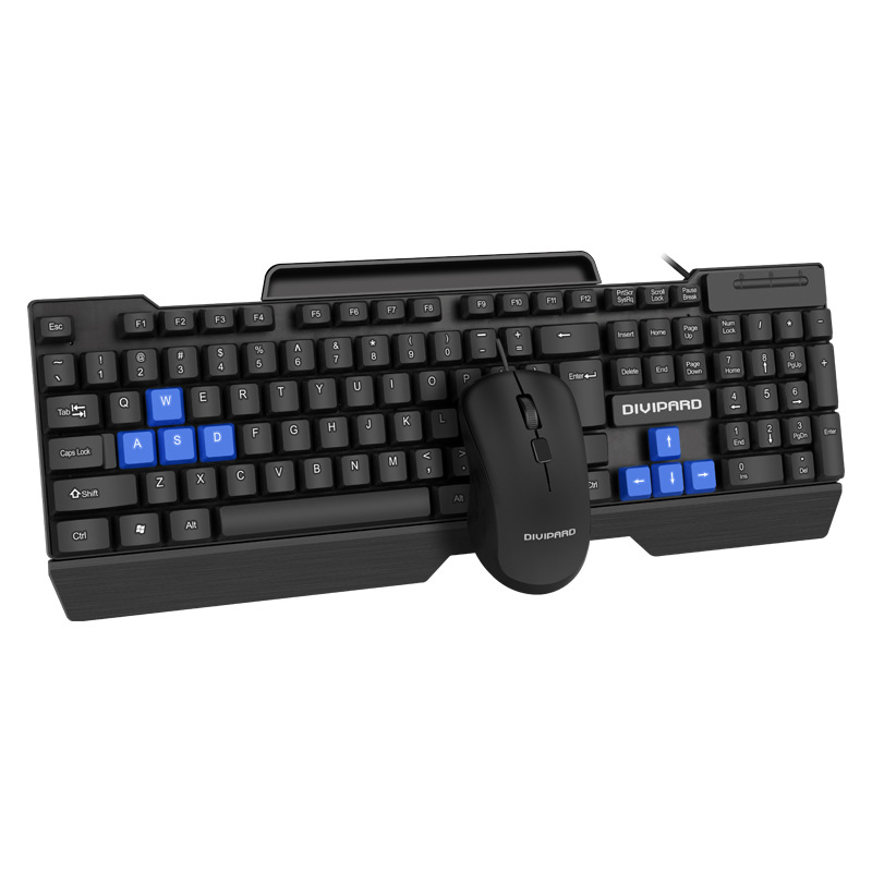 DIVPARD MK-350 Wired USB Holder Keyboard Mouse Game Set Floating Keycap