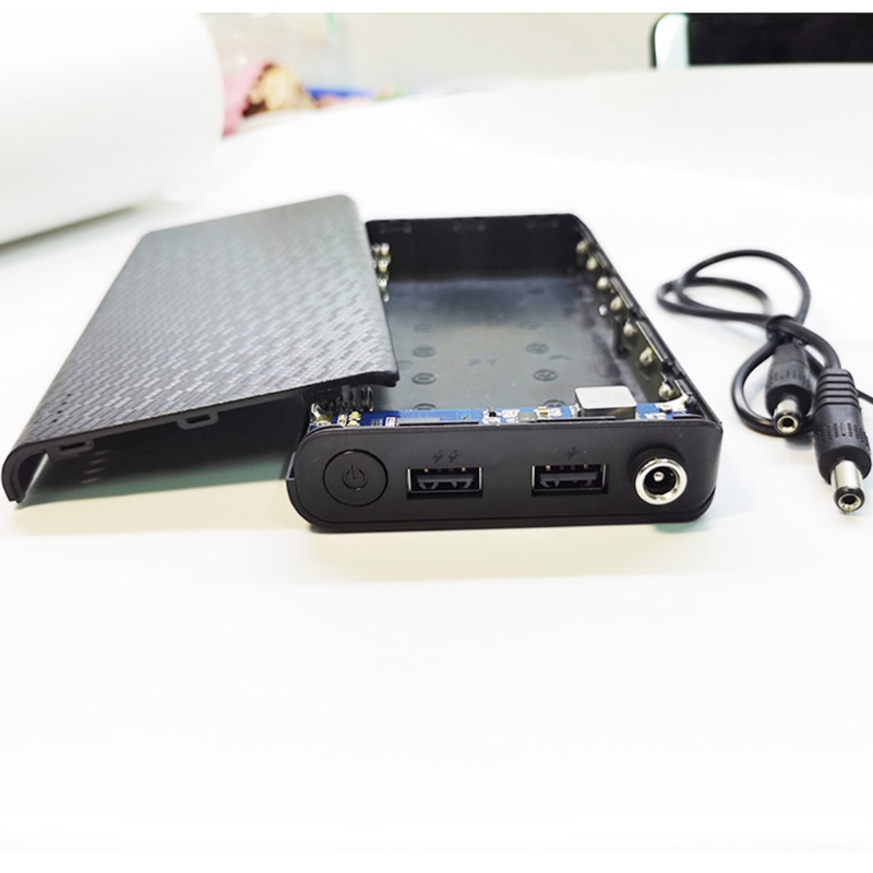 Durable Dual USB Output DIY 20000mah 7x18650 Battery Case DC Output 9V/12V Plastic Charging Box Non-removable Power Bank Shell(without batteries)