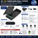 Durable Dual USB Output DIY 20000mah 7x18650 Battery Case DC Output 9V/12V Plastic Charging Box Non-removable Power Bank Shell(without batteries)