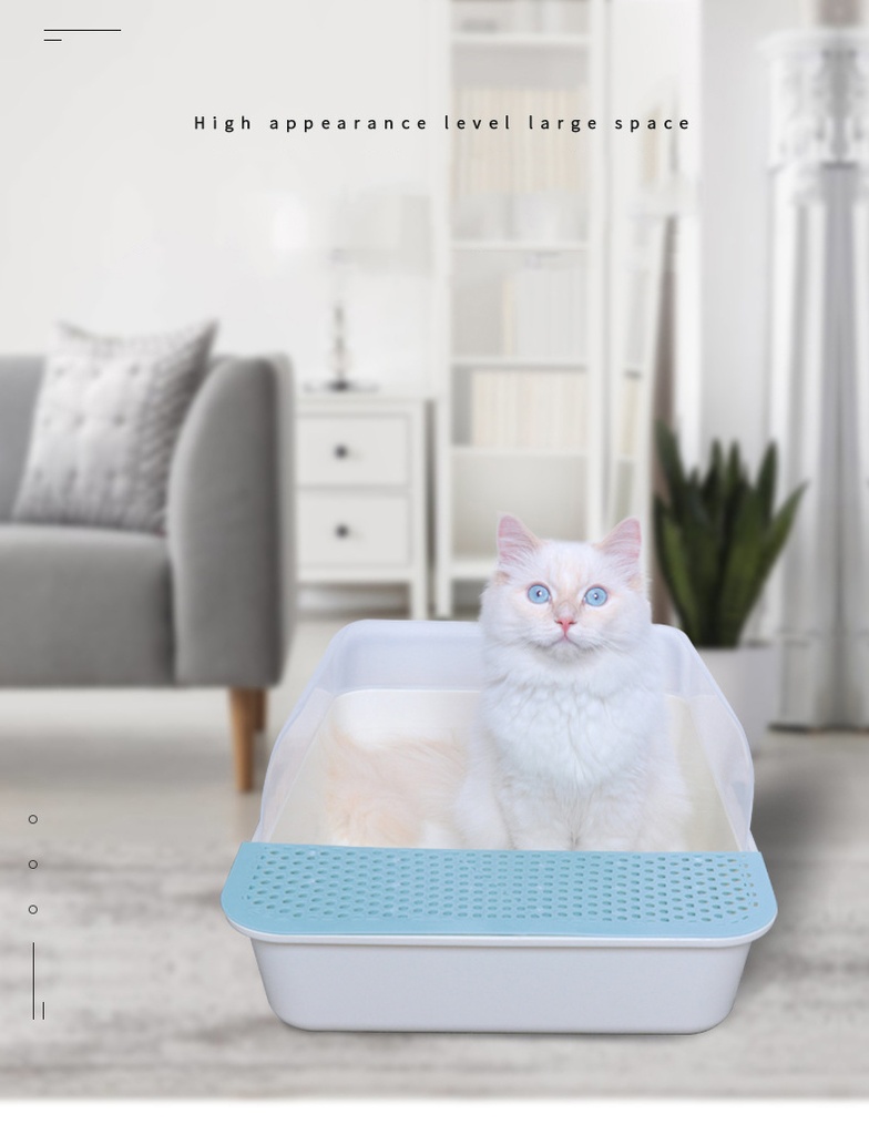 Semi Closed Cats Toilet Durable Anti-splash Plastic Extra Large Cat Litter Box