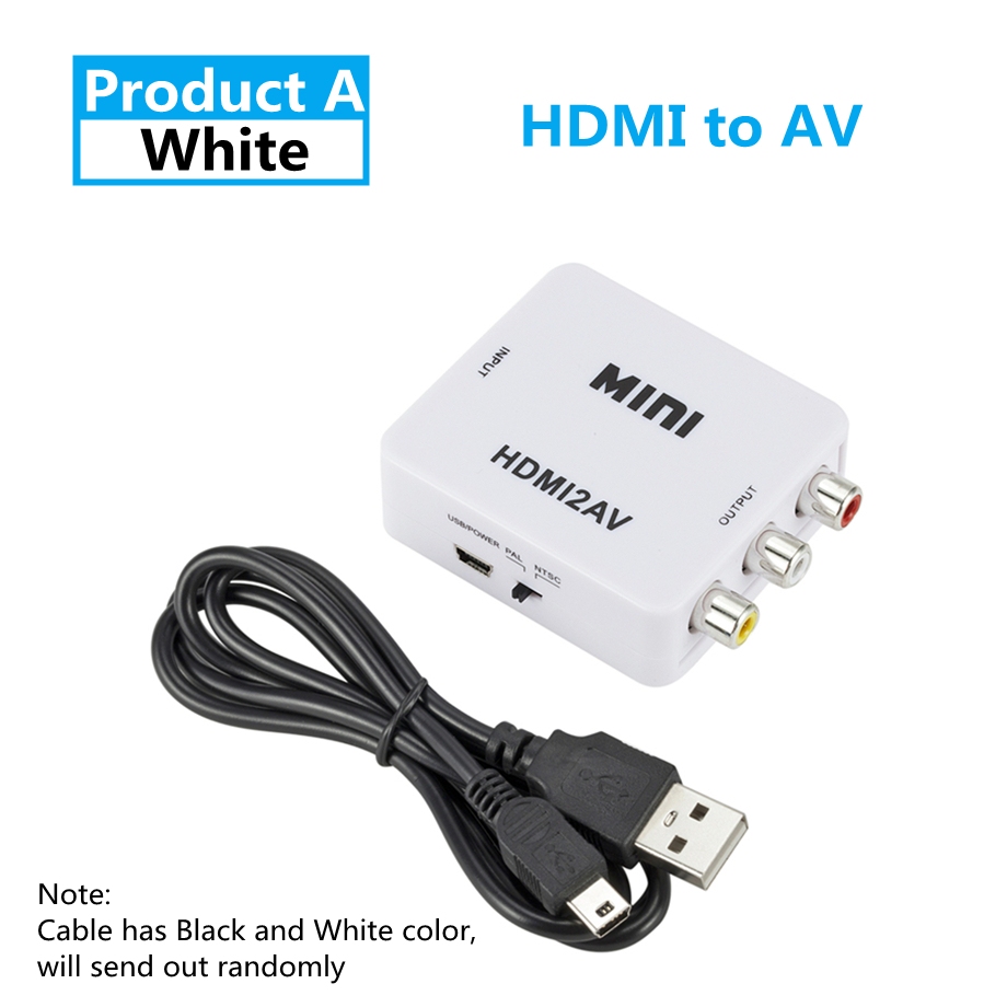 HDMI-compatible TO AV RCA CVSB L/R Video 1080P Scaler Adapter Converter Box HD Video Composite Adapter Support NTSC PAL Output