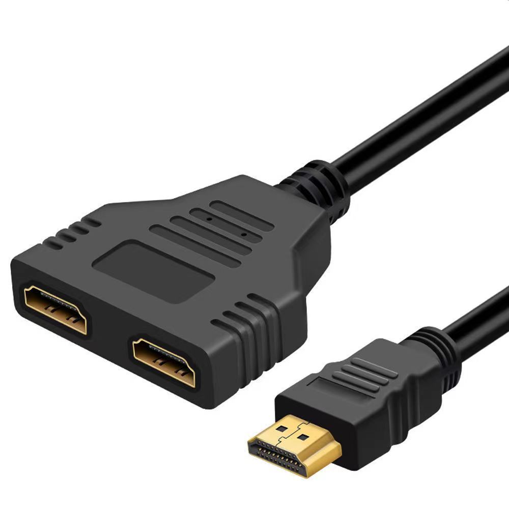 HDMI-compatible Cable Splitter HDMI 3D version 1.4 1080P 30Hz  2 Dual Port Y Splitter 1 In 2 Out Cable Adapter