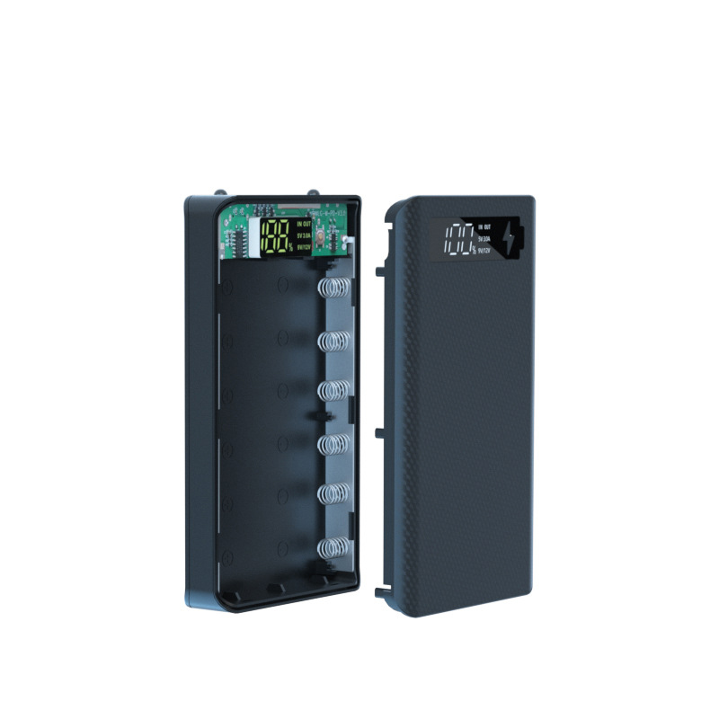 QC 3.0 Quick Charge Version Detachable 6*18650 Power Bank Case Dual USB Mobile Phone Charge PD DIY Shell 18650 Battery Holder