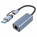 Type C gigabit 1000Mbps driver-free network card dual adapter USB3.0 to network port rj45 wired network converter