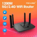 PIXLINK AC1200 Wifi Router Gigabit 2.4G 5.0GHz Dual-Band 1200Mbps Wireless Router Wifi RPT With 4 High Gain Antennas