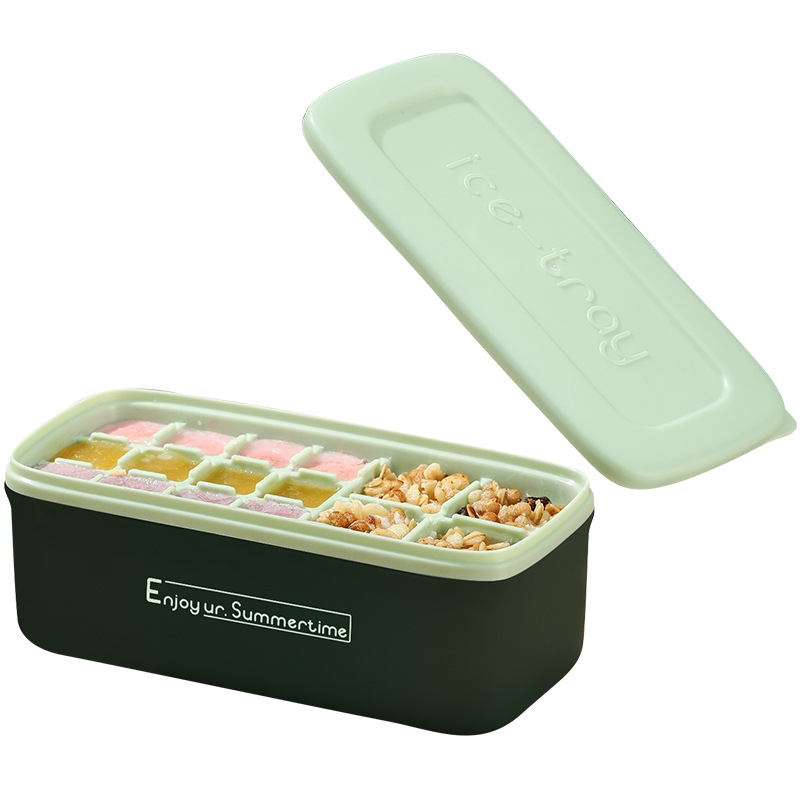 Ice tray refrigerator frozen ice cube mold household ice box with lid