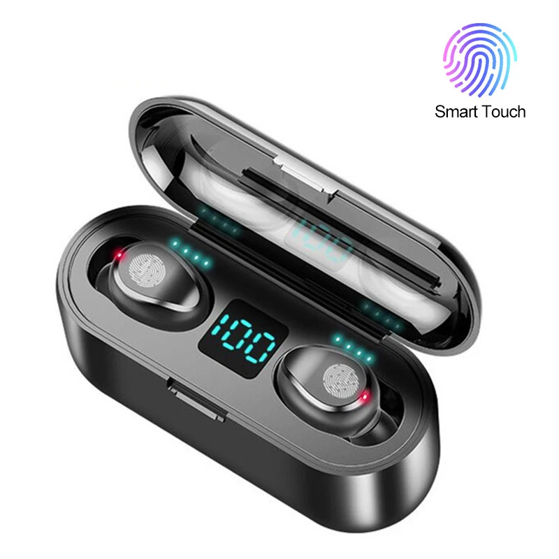 F9 TWS Bluetooth 5.0 Earphone Wireless Headphone Stereo Headset Sport Earbuds Microphone With Charging Box