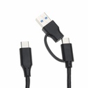 2 in 1 USB 3.2 to Type-c Fast Charging Cable for Charging Data Sync 10Gbps
