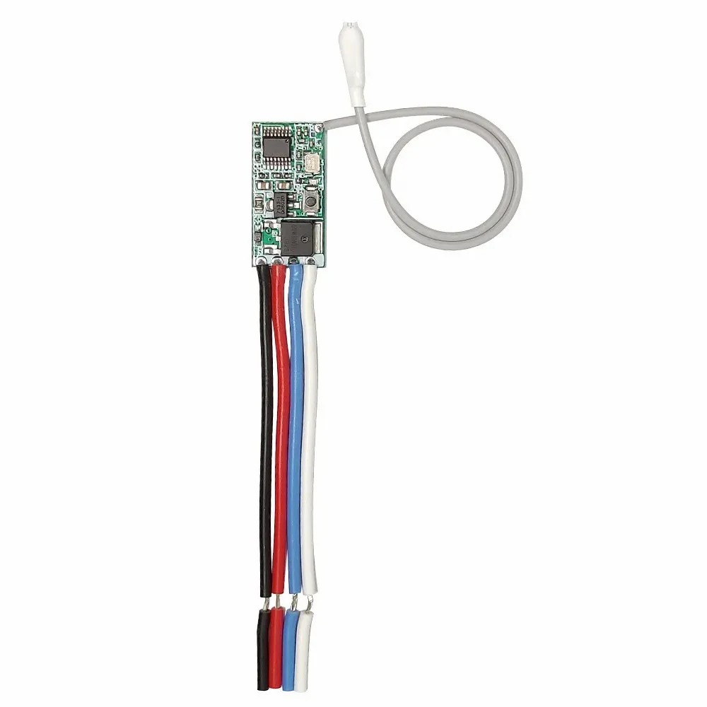 RF 433MHz DC 3.6V-24V 2A 1 CH Wireless Remote Control Switch Receiver Module (2A(White Antenna))