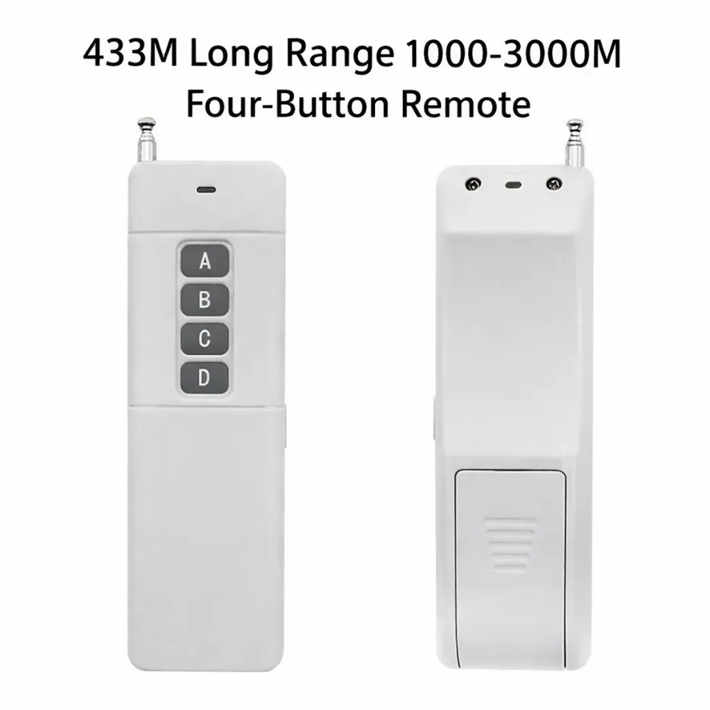 433MHZ 3000m Long Range Distance 4CH RF Remote Control