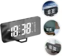 Digital Mirror Alarm Clock with LED Display Real-Time Time Date Temperature Dual Alarm Options USB Charging