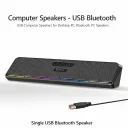 2-in-1 Portable Bluetooth & USB RGB Soundbar PC Speaker